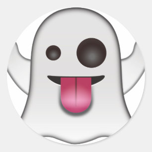 Scary Ghost Emoji Cool Fun Classic Round Sticker