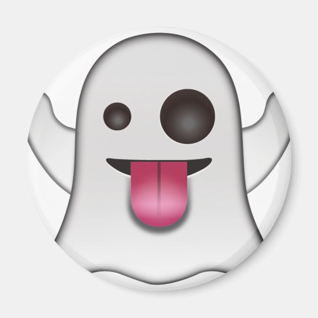 Scary Ghost Emoji Cool Fun Magnet (Front)