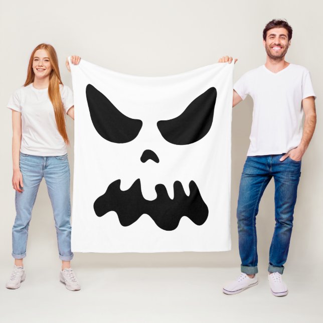 Scary ghost face Halloween costume party Fleece Blanket (In Situ)