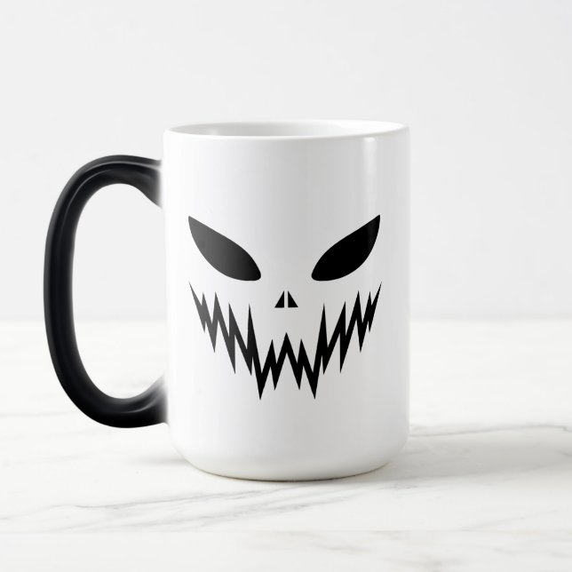 Scary Ghost Halloween Icon Magic Mug (Left)