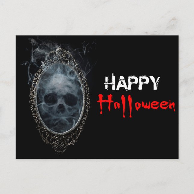 Scary  Ghost Mirror Halloween  Postcard (Front)