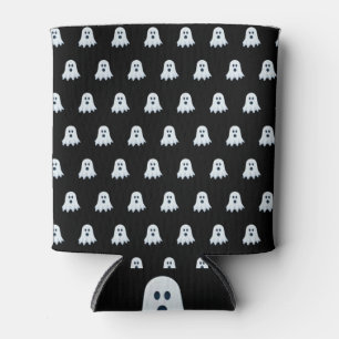 Scary Ghost Pattern black and white  Can Cooler