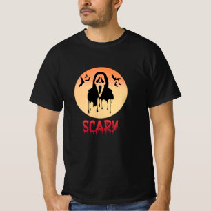 Scary Ghostface Full Moon Halloween T-Shirt Design