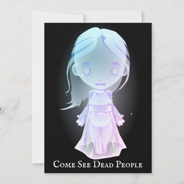 Scary Ghostly Blue Girl Invitation (Front)