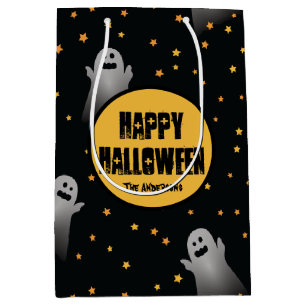 Scary Ghosts Pattern Halloween Party Medium Gift Bag