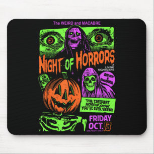 Scary Ghosts Spooky Halloween Pumpkin Graphic For Mouse Mat
