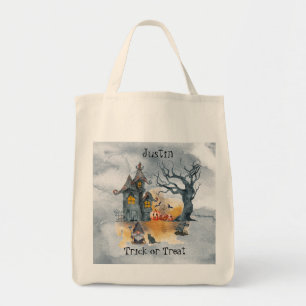 Scary Gnome Halloween Trick or Treat Tote Bag