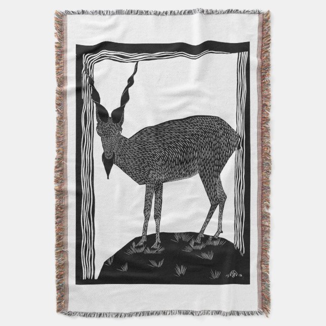 Scary goat in your blanket! Abstract Throw Blanket (Front Vertical)