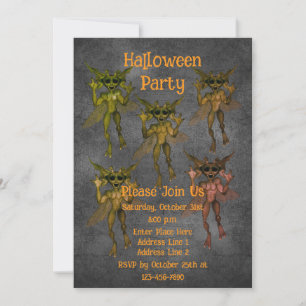 Scary Goblins Halloween Invitation