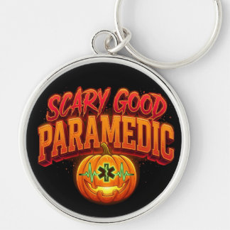 Scary Good Paramedic Halloween Pumpkin Key Ring