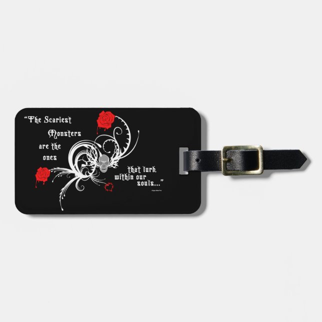 Scary Gothic Edgar Allen Poe Quote Luggage Tag (Front Horizontal)