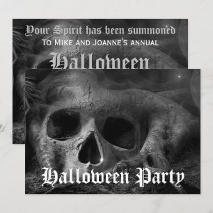 Scary Gothic Skull Halloween Party Invitation