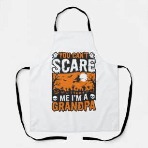 Scary Grandpa Vintage Halloween Shirt Design_1 Apron