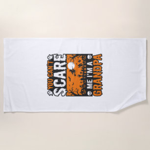 Scary Grandpa Vintage Halloween Shirt Design_1 Beach Towel