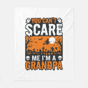 Scary Grandpa Vintage Halloween Shirt Design_1 Fleece Blanket