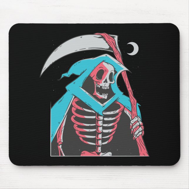 Scary Grim Reaper Halloween Costume Mouse Mat (Front)