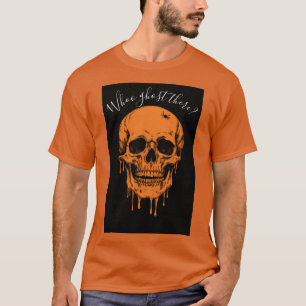 Scary Grinning Skull with a Spider Crawling on Top