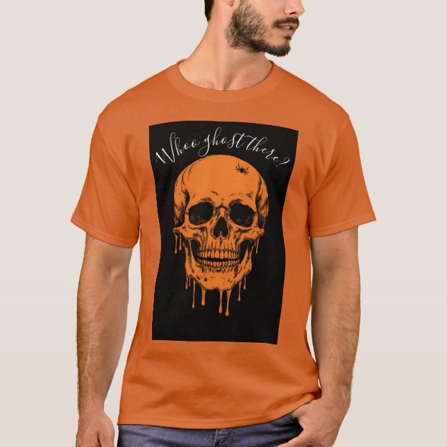 Scary Grinning Skull with a Spider Crawling on Top (Front)