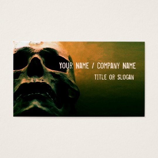 Scary grunge cool skull business card