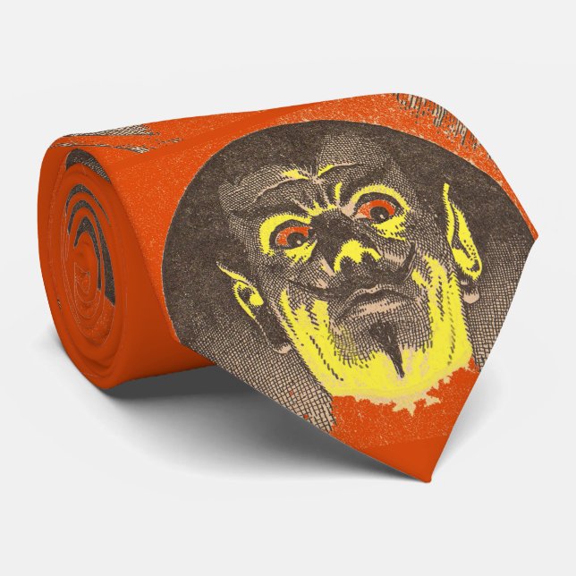 scary guy print tie (Rolled)