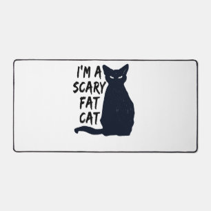 Scary Halloween Black Cat Design graphic Desk Mat