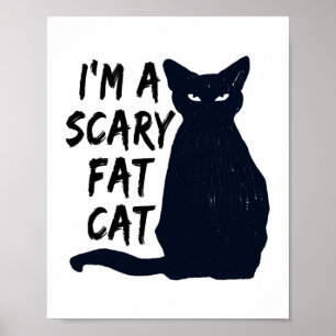 Scary Halloween Black Cat Design graphic Poster