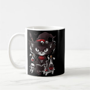 Scary Halloween Black Cat Salem Apothecary Coffee Mug