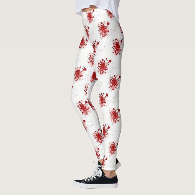 Scary Halloween Blood Bloody Splatters Costume Leggings (Left)