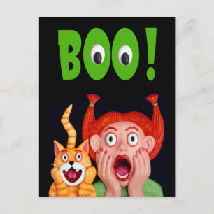 Scary Halloween Boo Postcard