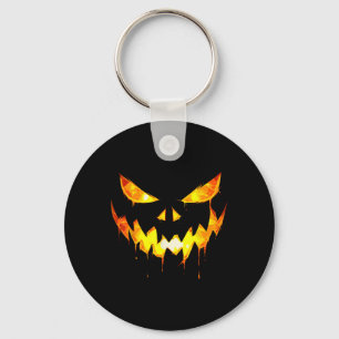 Scary Halloween Boys Face Pumpkin Jack O Lantern M Key Ring