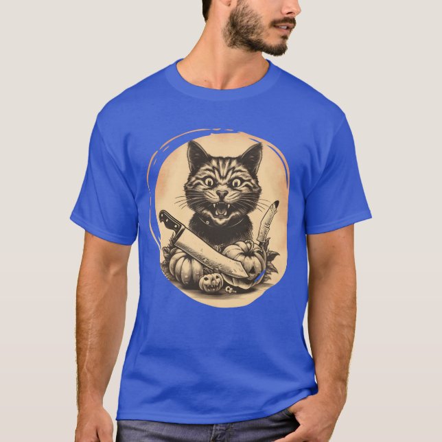 Scary Halloween cat friends T-Shirt (Front)