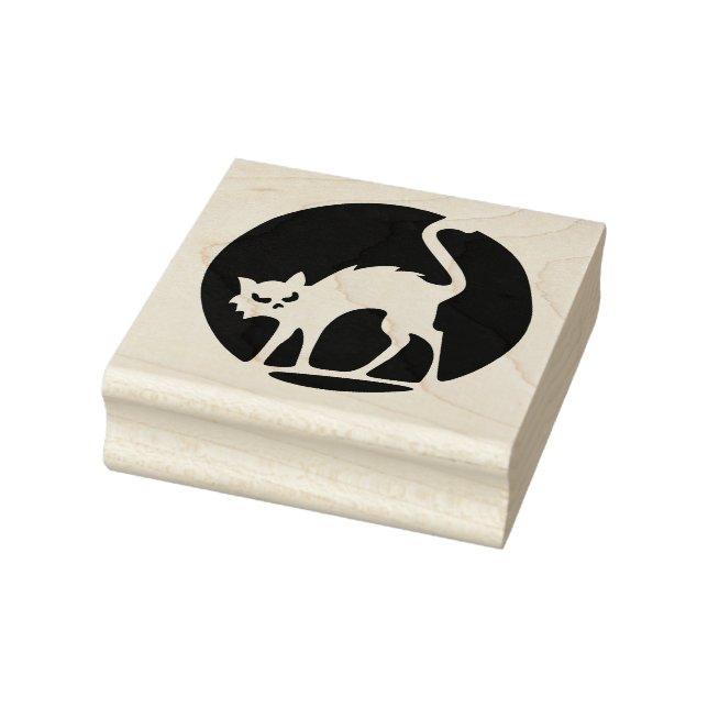 Scary Halloween Cat Rubber Art Stamp (Stamp)