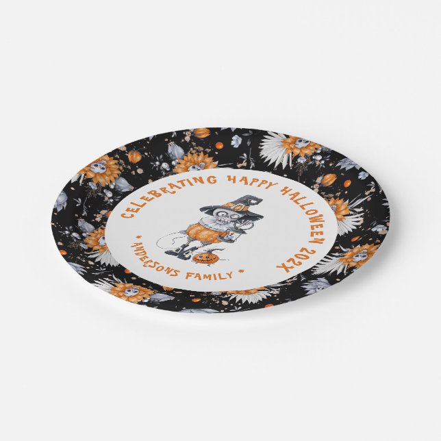 Scary halloween Character illustration Paper Plate (Angled)