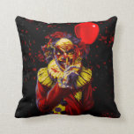 Scary Halloween Clown Costume Party Cushion<br><div class="desc">Throw Pillow</div>