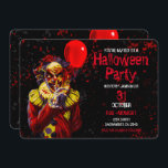 Scary Halloween Clown Costume Party Invitation<br><div class="desc">Customise for your event</div>