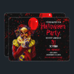Scary Halloween Clown Costume Party Invitation<br><div class="desc">Customise for your event</div>