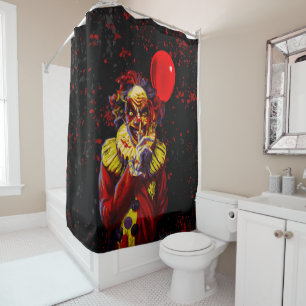Scary Halloween Clown Costume Party Shower Curtain