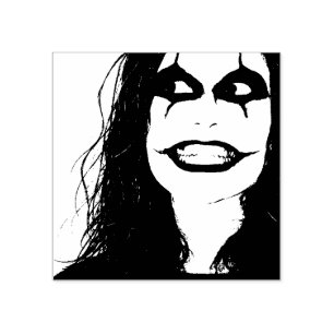 Scary Halloween clown face Rubber Stamp