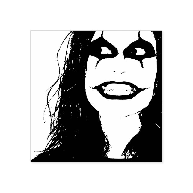 Scary Halloween clown face Rubber Stamp (Imprint)