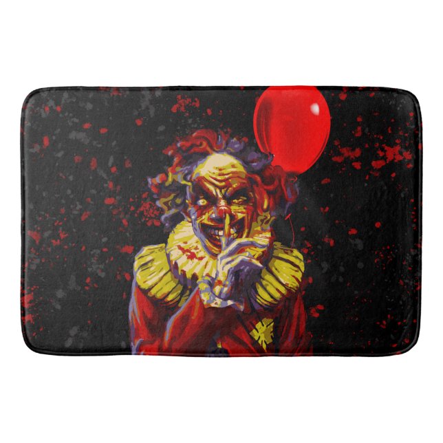 Scary Halloween Clown Horror Movie Bath Mat (Front)