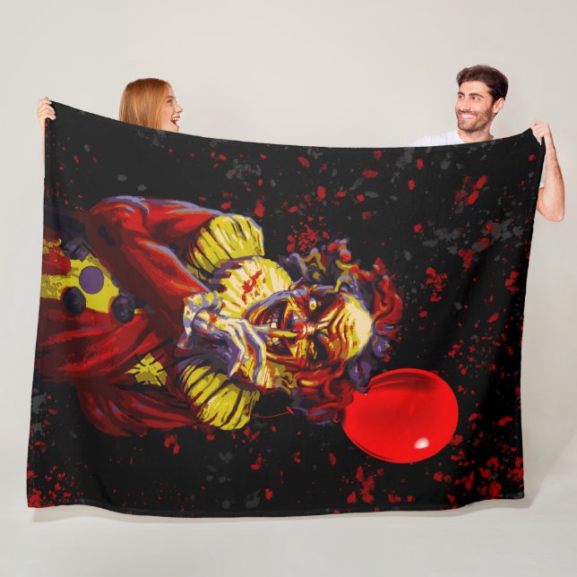 Scary Halloween Clown Horror Movie Fleece Blanket (In Situ)