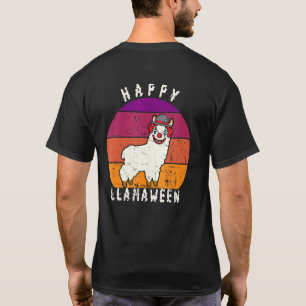 Scary Halloween Clown Llama Pun Happy Llamaween T-Shirt