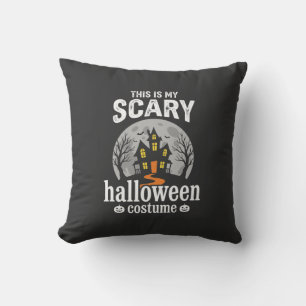Scary Halloween Costume Haunted House Design Cushion