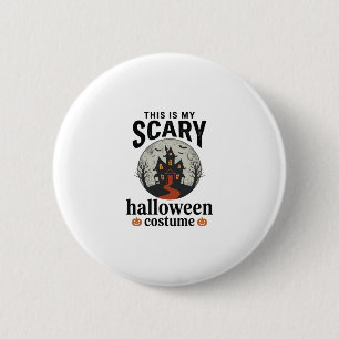 Scary Halloween Costume Haunted House Vector Desig 6 Cm Round Badge