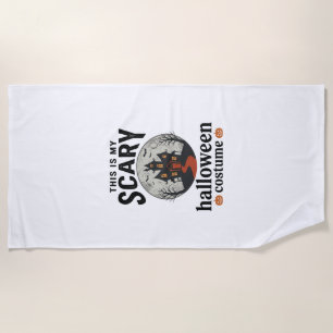 Scary Halloween Costume Haunted House Vector Desig Beach Towel
