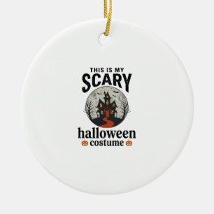 Scary Halloween Costume Haunted House Vector Desig Ceramic Tree Decoration