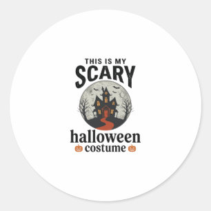 Scary Halloween Costume Haunted House Vector Desig Classic Round Sticker