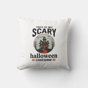 Scary Halloween Costume Haunted House Vector Desig Cushion