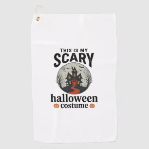 Scary Halloween Costume Haunted House Vector Desig Golf Towel