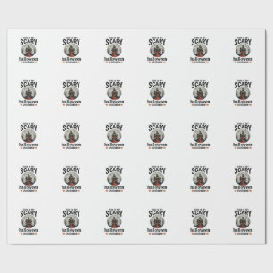 Scary Halloween Costume Haunted House Vector Desig Wrapping Paper
